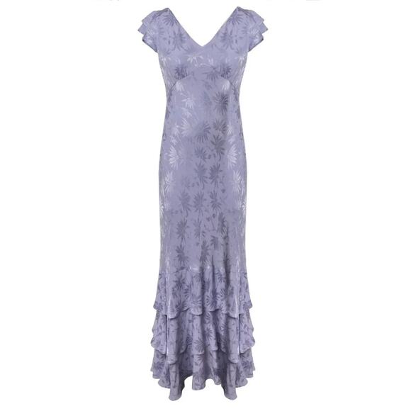 Rixo Violet Floral Jacquard Ossy Maxi Dress Size 10 - Picture 2 of 9